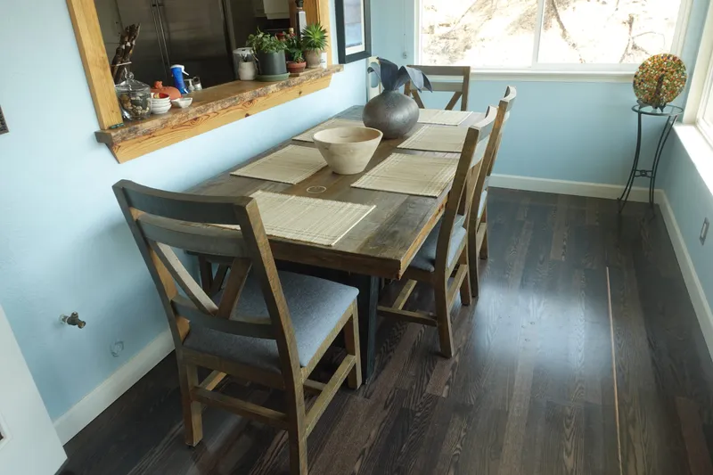 Seating at the dining table at the residence